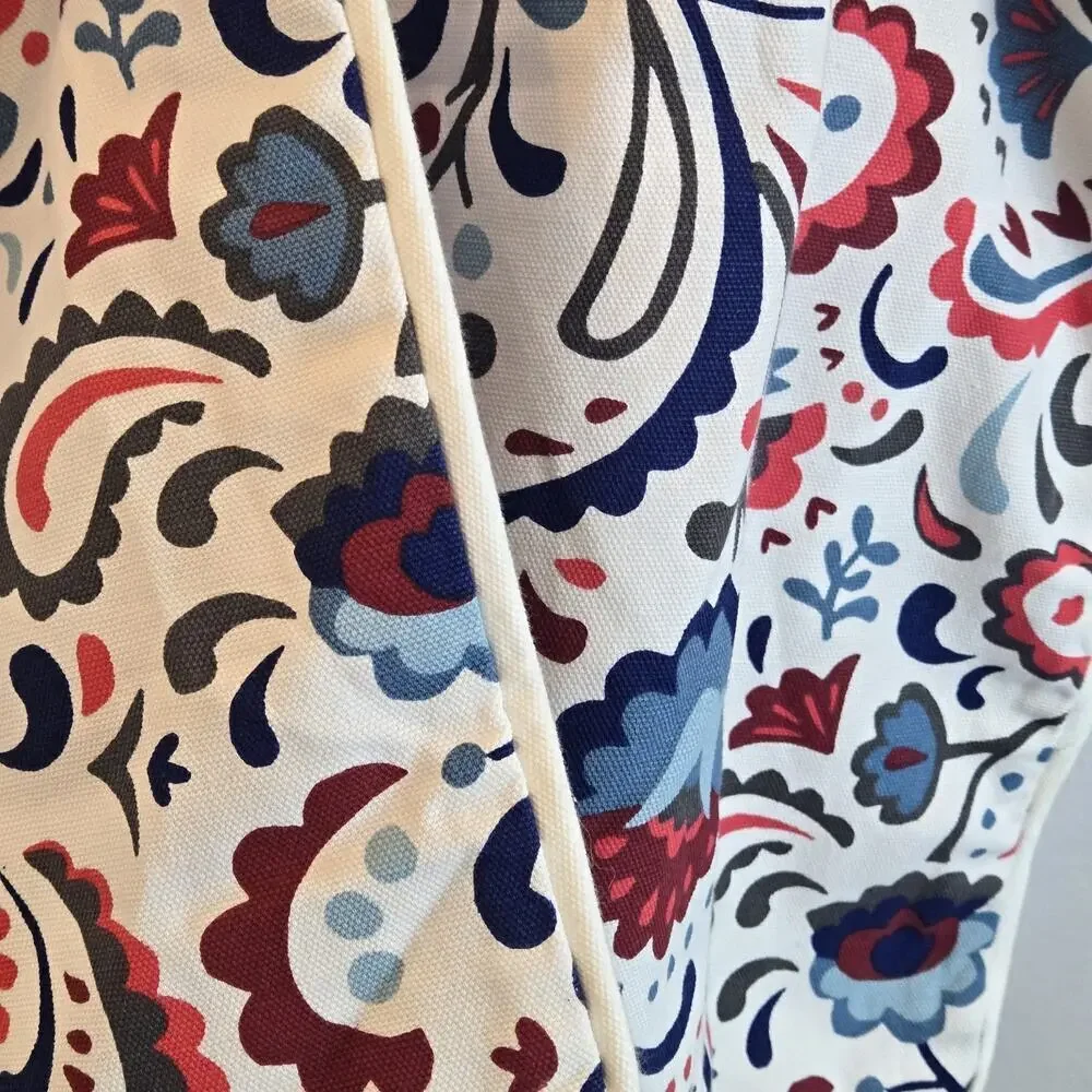 IKEA Kratten 20 X 20 Floral Pillow Cover Scandinavian Folk Art Boho Blue Red Zip